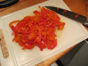 22 skær paprika i mindre tern