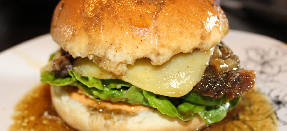 Onion and garlic drip beef burger