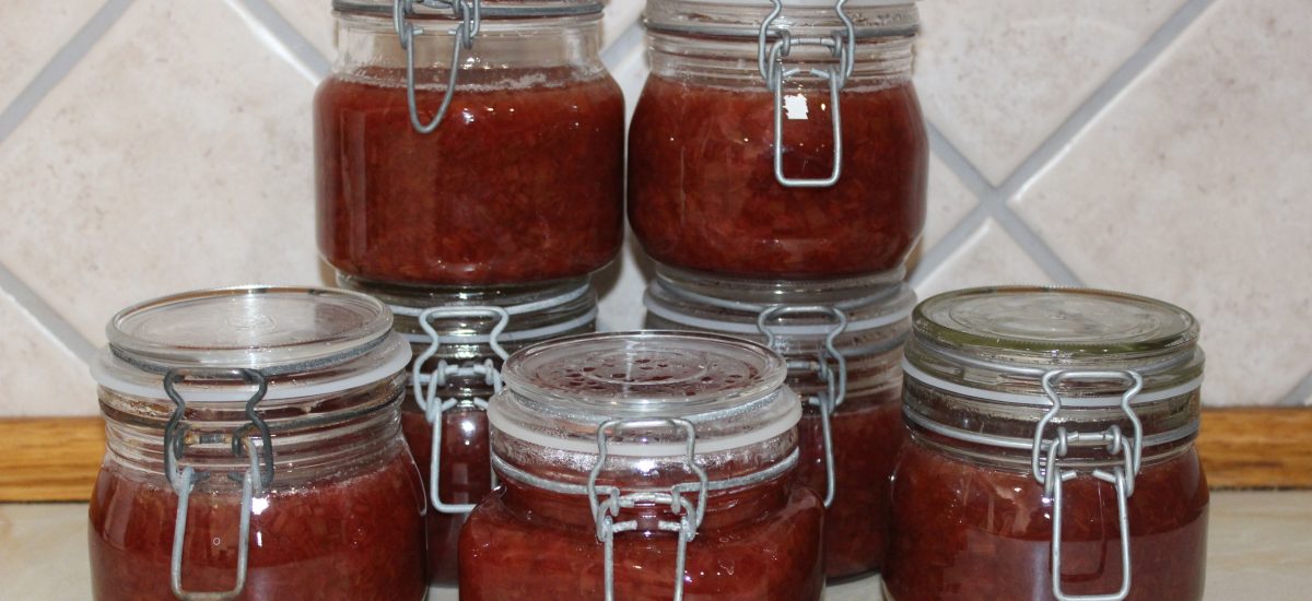 Jordbær-rabarber marmelade