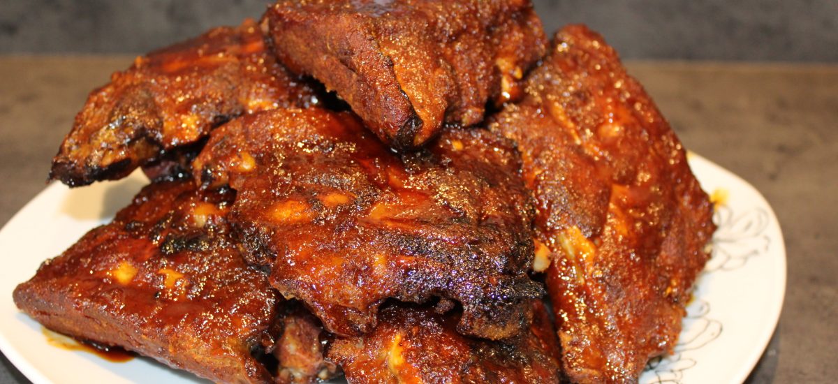 Honey-garlic ribs